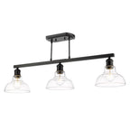 Golden Lighting 0305-3SF BLK-CLR Matte Black Yep By Golden Lighting Carver 3-light Semi-flush Mount In Matte Black And Clear Glass Image 1