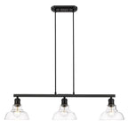 Golden Lighting 0305-3SF BLK-CLR Matte Black Yep By Golden Lighting Carver 3-light Semi-flush Mount In Matte Black And Clear Glass Image 3