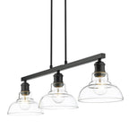 Golden Lighting 0305-3SF BLK-CLR Matte Black Yep By Golden Lighting Carver 3-light Semi-flush Mount In Matte Black And Clear Glass Image 2