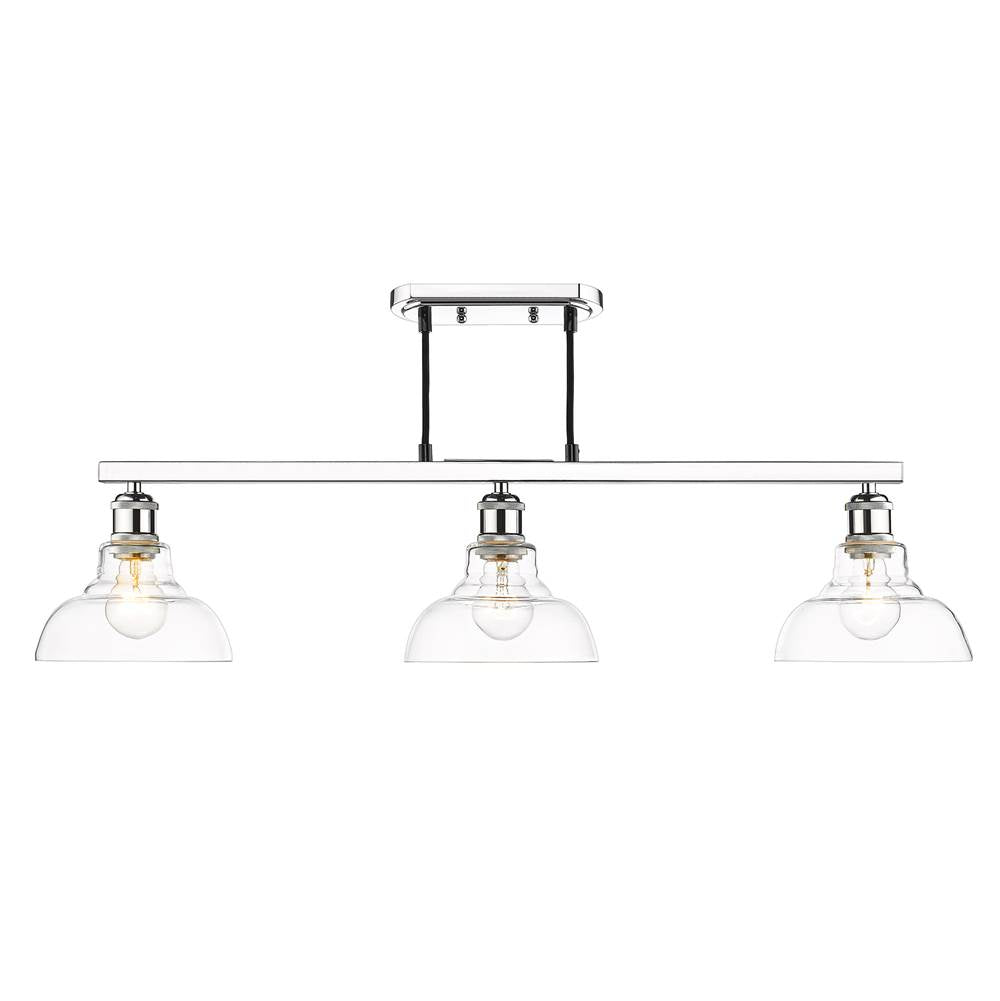 Golden Lighting Carver Yep By Golden Lighting Carver 3-light Semi-flush Mount In Matte Black And Clear Glass