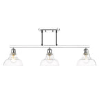 Golden Lighting Carver Yep By Golden Lighting Carver 3-light Semi-flush Mount In Matte Black And Clear Glass