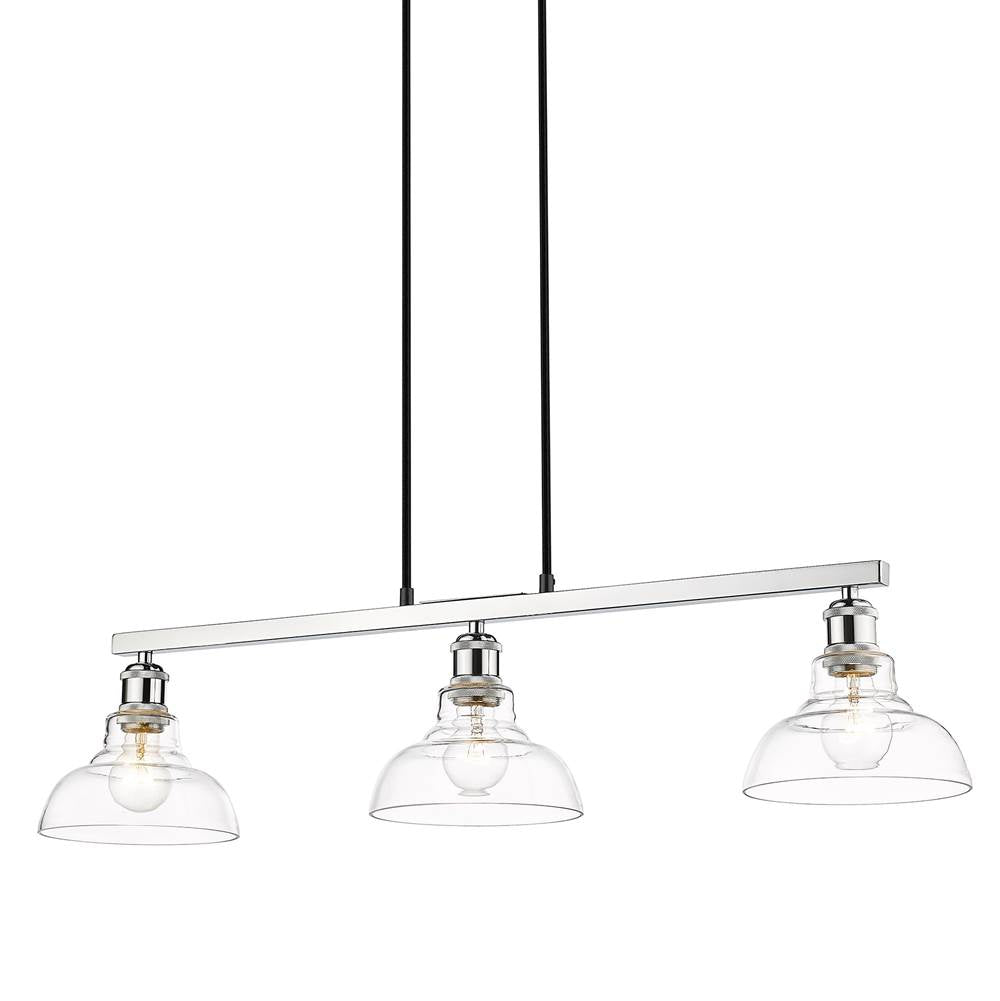 Golden Lighting 0305-3SF CH-CLR Chrome Yep By Golden Lighting Carver 3-light Semi-flush Mount In Chrome Image 4