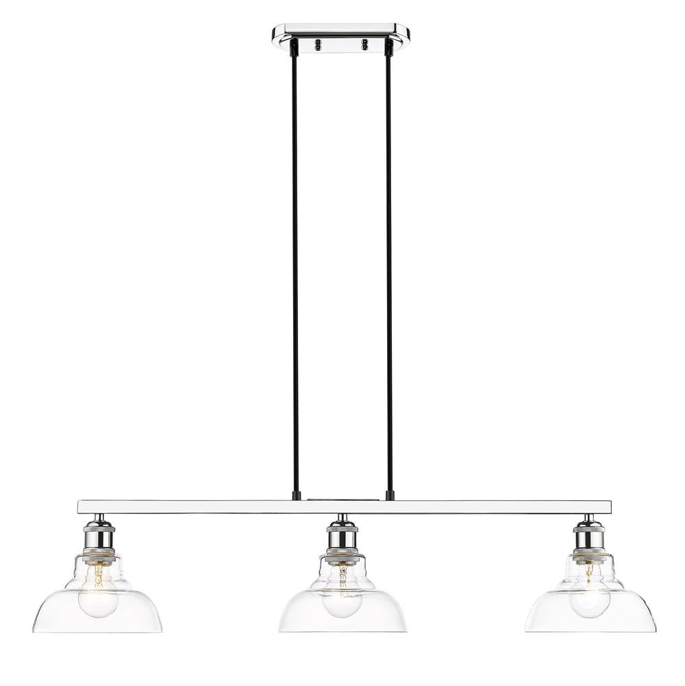 Golden Lighting 0305-3SF CH-CLR Chrome Yep By Golden Lighting Carver 3-light Semi-flush Mount In Chrome Image 3