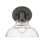 Golden Lighting Carver Yep By Golden Lighting Carver 1-light Vanity In Matte Black And Clear Glass