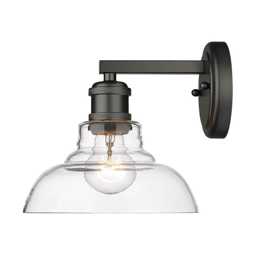 Golden Lighting 0305-BA1 BLK-CLR Matte Black Yep By Golden Lighting Carver 1-light Vanity In Matte Black And Clear Glass Image 2