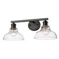 Golden Lighting 0305-BA2 BLK-CLR Matte Black Yep By Golden Lighting Carver 2-light Vanity In Matte Black And Clear Glass Image 1