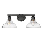 Golden Lighting Carver Yep By Golden Lighting Carver 2-light Vanity In Matte Black And Clear Glass