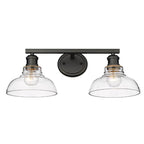 Golden Lighting 0305-BA2 BLK-CLR Matte Black Yep By Golden Lighting Carver 2-light Vanity In Matte Black And Clear Glass Image 2