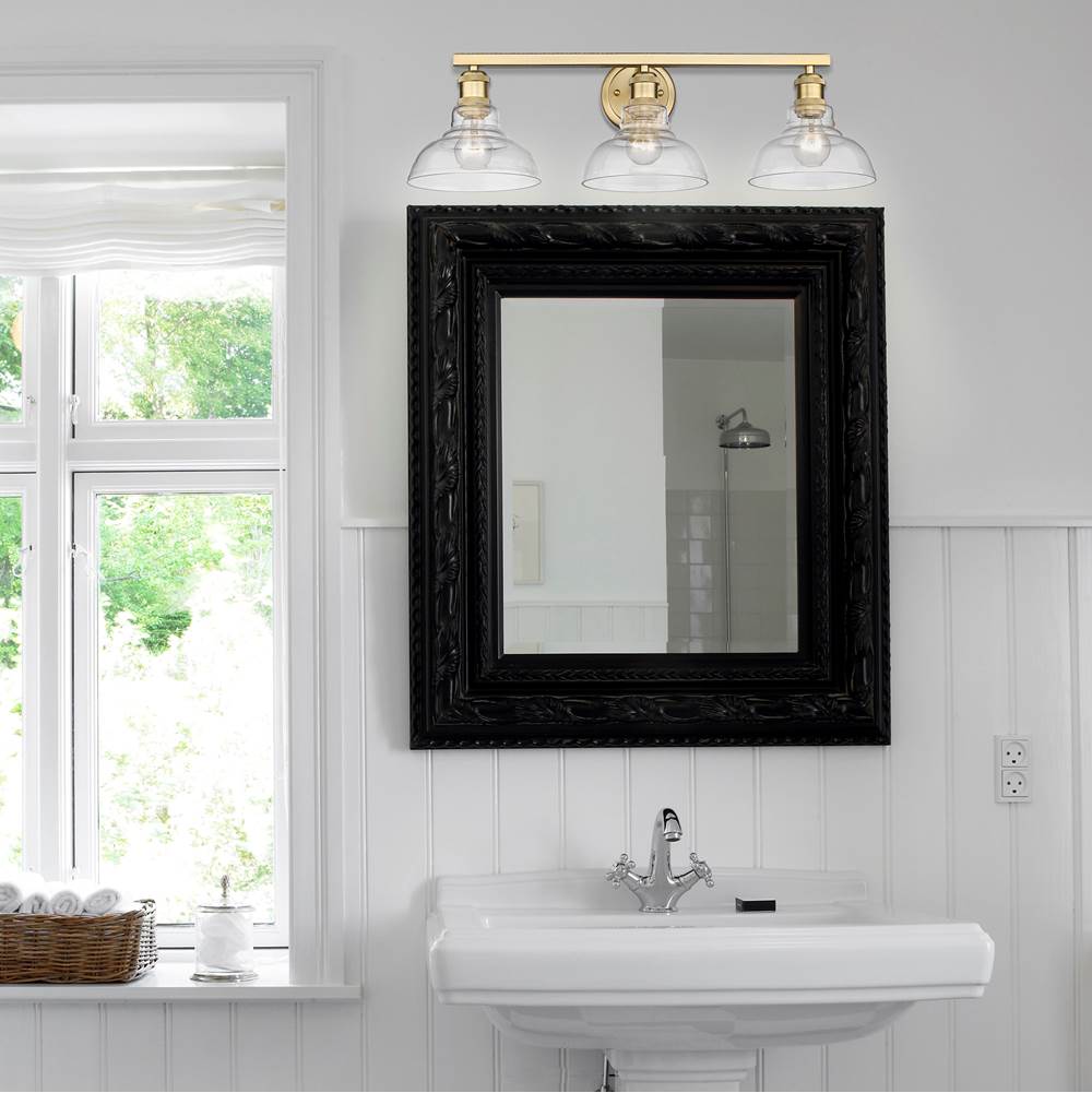 Golden Lighting 0305-BA3 BCB-CLR Brushed Champagne Brass Yep By Golden Lighting Carver 3-light Vanity In Brushed Champagne Brass Image 2
