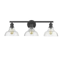 Golden Lighting 0305-BA3 BLK-CLR Matte Black Yep By Golden Lighting Carver 3-light Vanity In Matte Black And Clear Glass Image 1