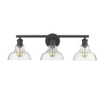 Golden Lighting 0305-BA3 BLK-CLR Matte Black Yep By Golden Lighting Carver 3-light Vanity In Matte Black And Clear Glass Image 1