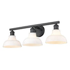 Golden Lighting 0305-BA3 BLK-VMG Matte Black Yep By Golden Lighting Carver 3-light Vanity In Matte Black And Vintage Milk Glass Image 1