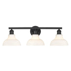 Golden Lighting Carver Yep By Golden Lighting Carver 3-light Vanity In Matte Black And Vintage Milk Glass