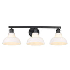 Golden Lighting 0305-BA3 BLK-VMG Matte Black Yep By Golden Lighting Carver 3-light Vanity In Matte Black And Vintage Milk Glass Image 5