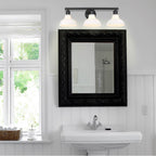 Golden Lighting 0305-BA3 BLK-VMG Matte Black Yep By Golden Lighting Carver 3-light Vanity In Matte Black And Vintage Milk Glass Image 3