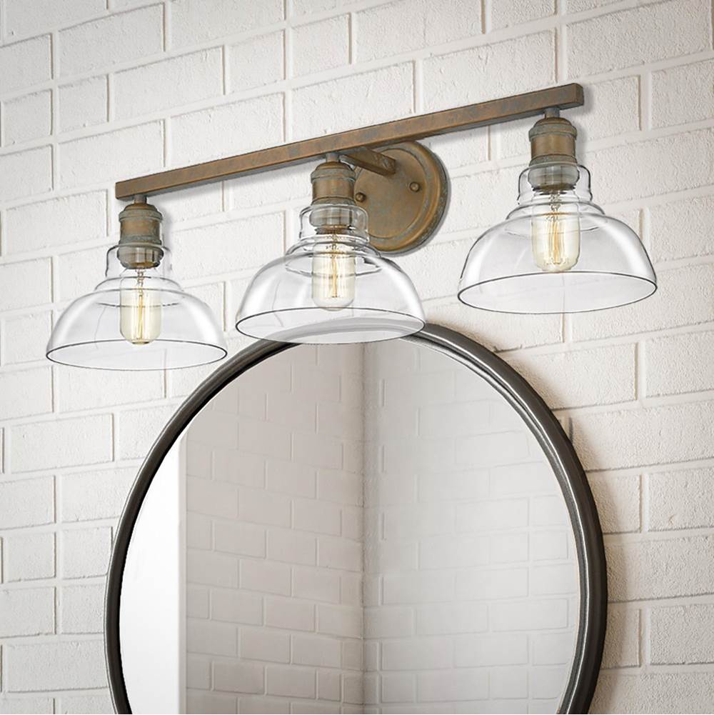 Golden Lighting 0305-BA3 CP-CLR Copper Patina Yep By Golden Lighting Carver 3-light Vanity In Copper Patina Image 2