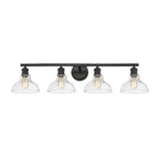Golden Lighting Carver Yep By Golden Lighting Carver 4-light Vanity In Matte Black And Clear Glass