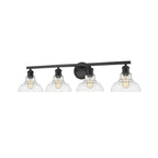 Golden Lighting 0305-BA4 BLK-CLR Matte Black Yep By Golden Lighting Carver 4-light Vanity In Matte Black And Clear Glass Image 3