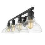 Golden Lighting 0305-BA4 BLK-CLR Matte Black Yep By Golden Lighting Carver 4-light Vanity In Matte Black And Clear Glass Image 2