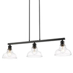 Golden Lighting 0305-LP BLK-CLR Matte Black Yep By Golden Lighting Carver 3-light Island Light In Matte Black And Clear Glass Image 1