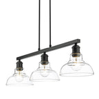 Golden Lighting 0305-LP BLK-CLR Matte Black Yep By Golden Lighting Carver 3-light Island Light In Matte Black And Clear Glass Image 4