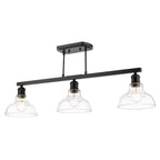 Golden Lighting 0305-LP BLK-CLR Matte Black Yep By Golden Lighting Carver 3-light Island Light In Matte Black And Clear Glass Image 3
