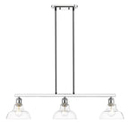 Golden Lighting Carver Yep By Golden Lighting Carver 3-light Island Light In Matte Black And Clear Glass