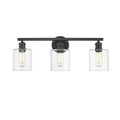 Golden Lighting 0306-BA3 BLK-CLR Matte Black Golden Lighting Fisher 3-light Vanity In Matte Black Image 1