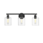 Golden Lighting 0306-BA3 BLK-CLR Matte Black Golden Lighting Fisher 3-light Vanity In Matte Black Image 1