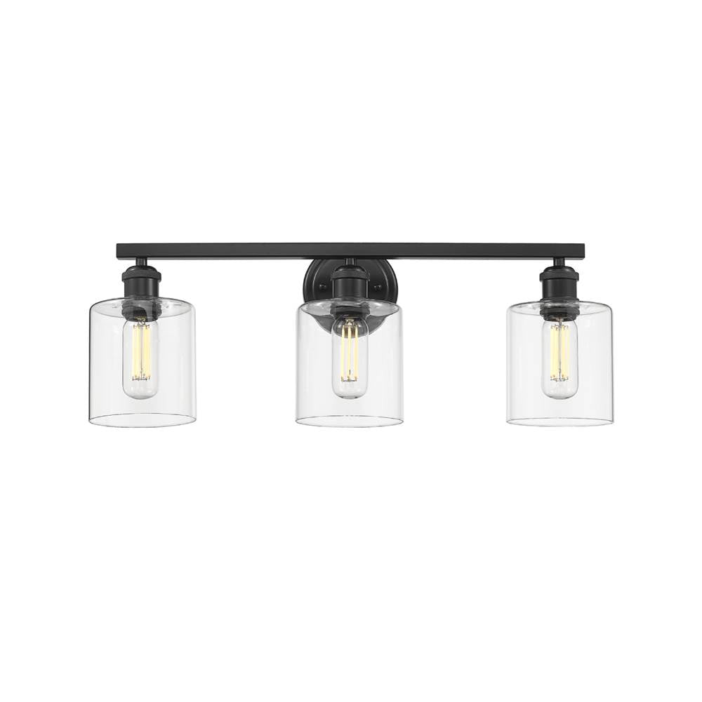 Golden Lighting Fisher Golden Lighting Fisher 3-light Vanity In Matte Black