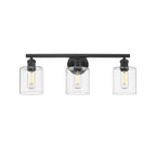 Golden Lighting Fisher Golden Lighting Fisher 3-light Vanity In Matte Black