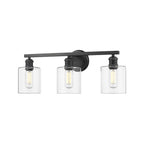 Golden Lighting 0306-BA3 BLK-CLR Matte Black Golden Lighting Fisher 3-light Vanity In Matte Black Image 3