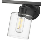 Golden Lighting 0306-BA3 BLK-CLR Matte Black Golden Lighting Fisher 3-light Vanity In Matte Black Image 2