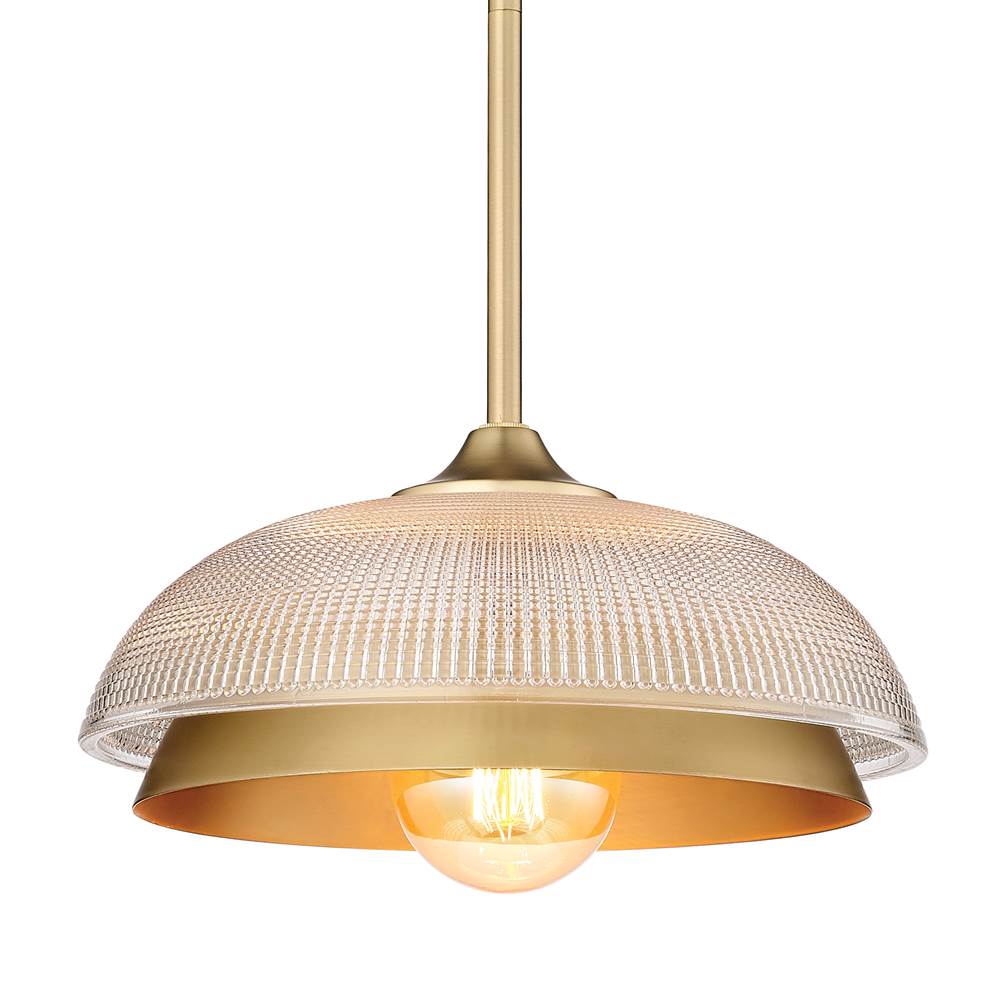 Golden Lighting 0309-M1L BCB-RPG Brushed Champagne Brass Golden Lighting Crawford 1-light Pendant In Brushed Champagne Brass Image 6
