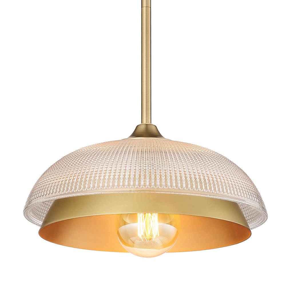Golden Lighting 0309-M1L BCB-RPG Brushed Champagne Brass Golden Lighting Crawford 1-light Pendant In Brushed Champagne Brass Image 5