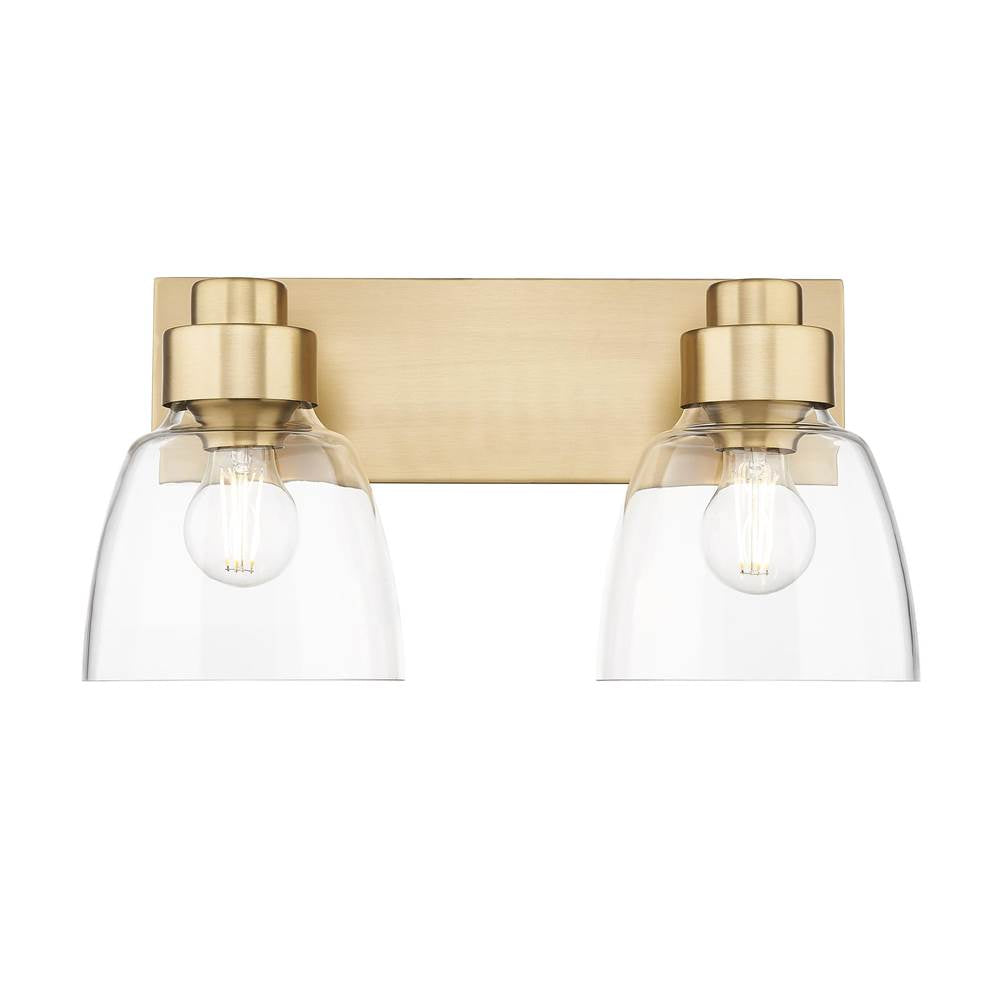 Golden Lighting 0314-BA2 BCB-CLR Brushed Champagne Brass Golden Lighting Remy 2-light Vanity In Brushed Champagne Brass Image 1