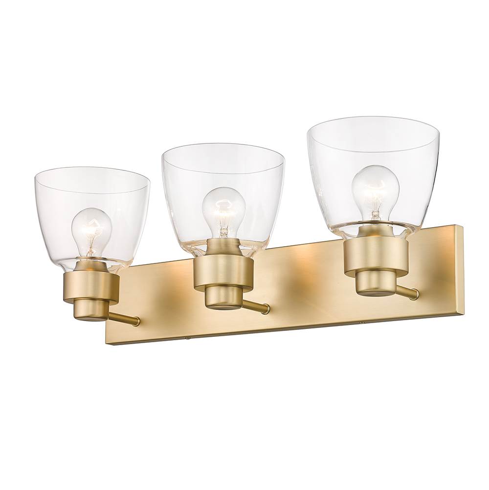Golden Lighting 0314-BA3 BCB-CLR Brushed Champagne Brass Golden Lighting Remy 3-light Vanity In Brushed Champagne Brass Image 6