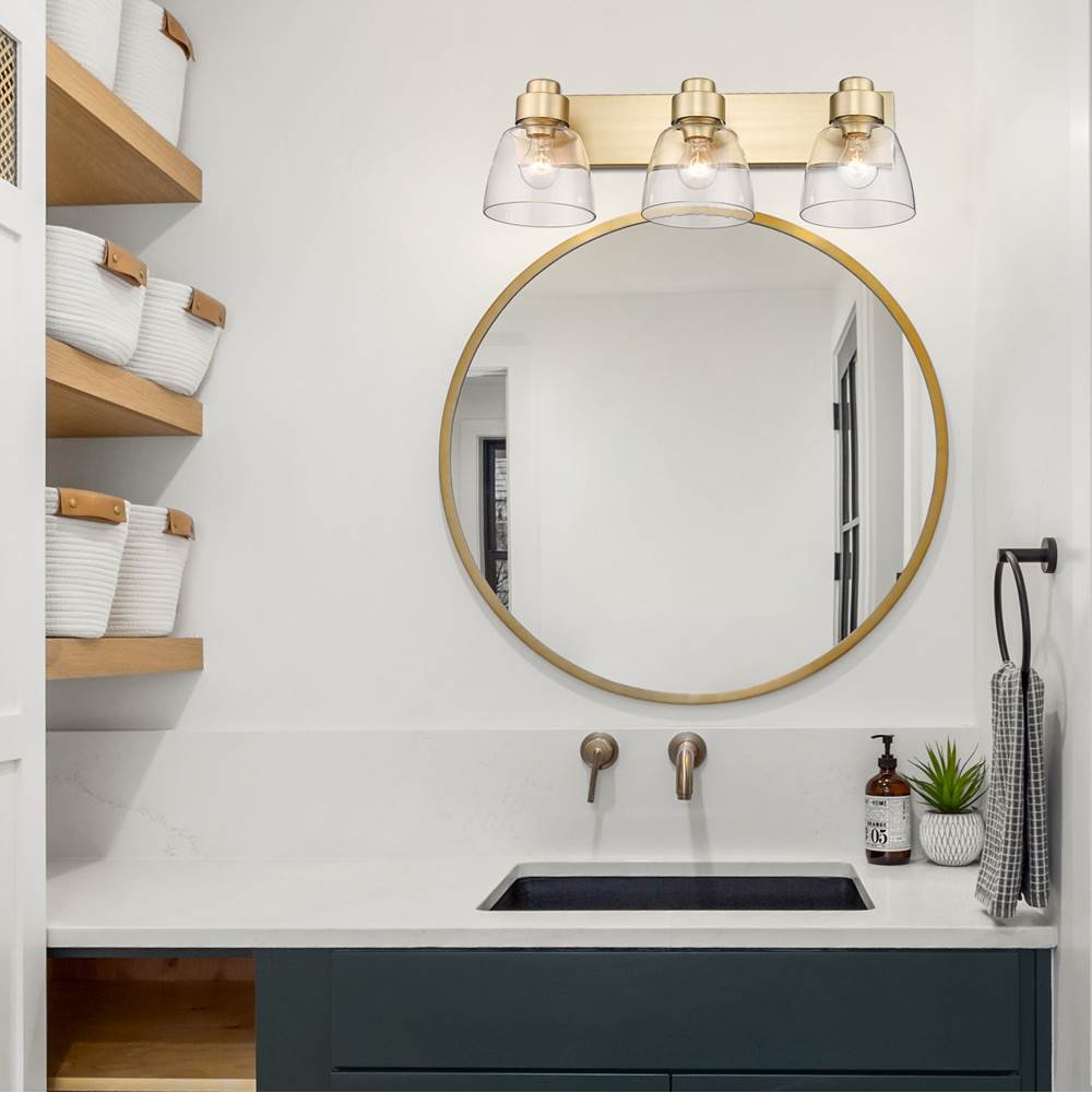 Golden Lighting 0314-BA3 BCB-CLR Brushed Champagne Brass Golden Lighting Remy 3-light Vanity In Brushed Champagne Brass Image 4