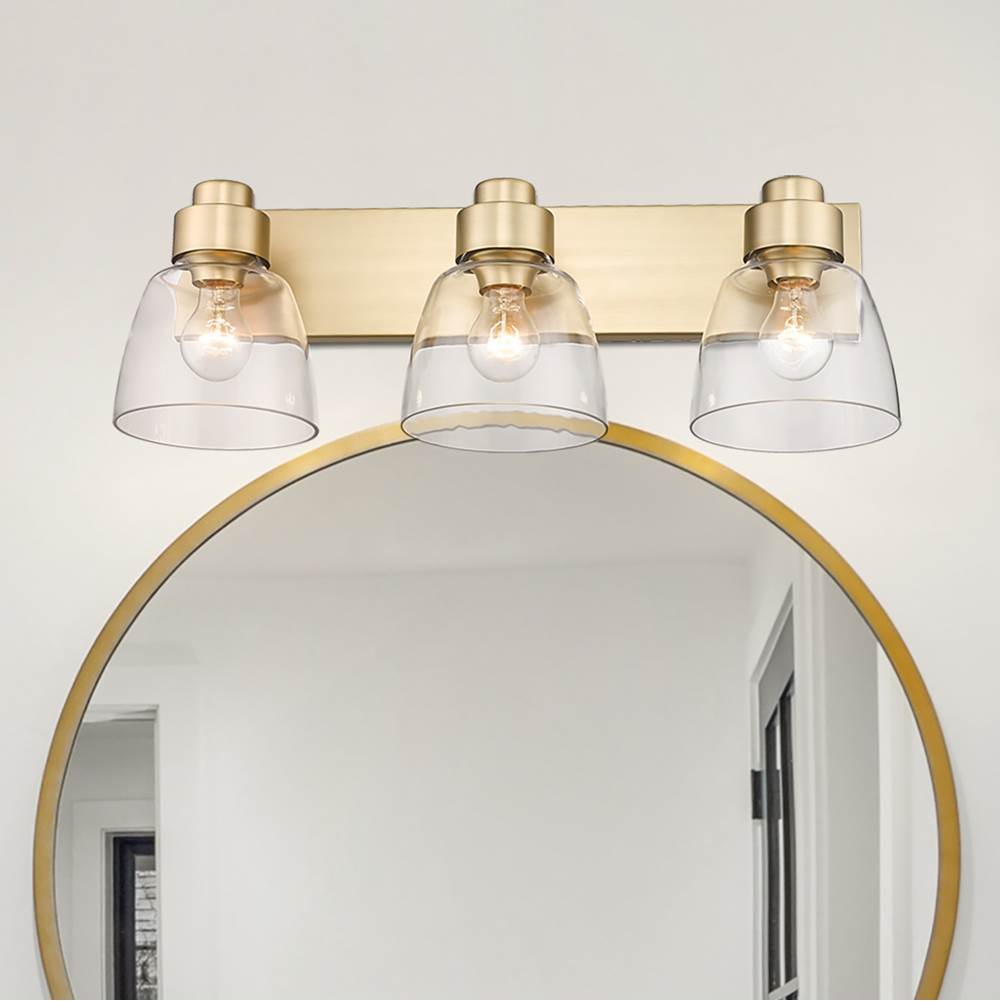 Golden Lighting 0314-BA3 BCB-CLR Brushed Champagne Brass Golden Lighting Remy 3-light Vanity In Brushed Champagne Brass Image 3