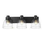 Golden Lighting 0314-BA3 BLK-CLR Matte Black Golden Lighting Remy 3-light Vanity In Matte Black Image 5