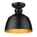 Golden Lighting 0316-FM BLK Matte Black Wry Lighting Holmes 1-light Flush Mount In Matte Black Image 5