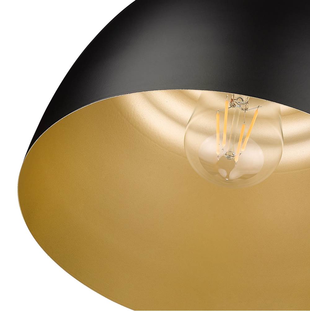 Golden Lighting 0316-FM BLK Matte Black Wry Lighting Holmes 1-light Flush Mount In Matte Black Image 4