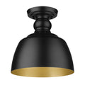 Golden Lighting 0316-FM BLK Matte Black Wry Lighting Holmes 1-light Flush Mount In Matte Black Image 1