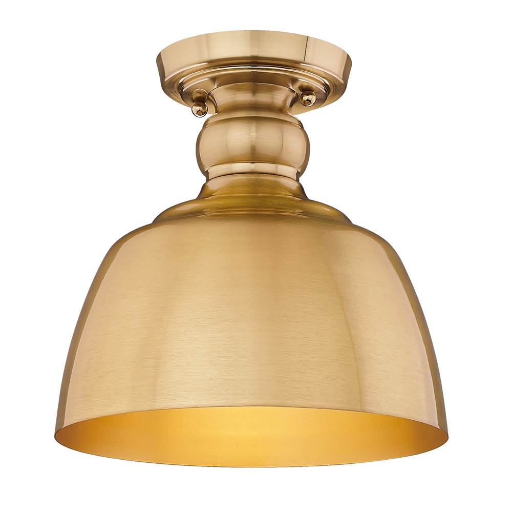 Golden Lighting 0316-FM MBG Modern Brushed Gold Wry Lighting Holmes 1-light Flush Mount In Modern Brushed Gold Image 5