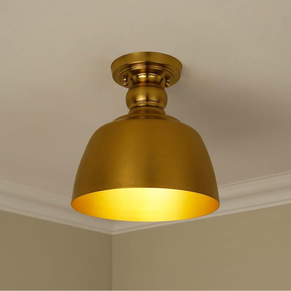 Golden Lighting 0316-FM MBG Modern Brushed Gold Wry Lighting Holmes 1-light Flush Mount In Modern Brushed Gold Image 3