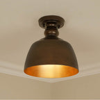 Golden Lighting 0316-FM RBZ Rubbed Bronze Wry Lighting Holmes 1-light Flush Mount In Rubbed Bronze Image 3