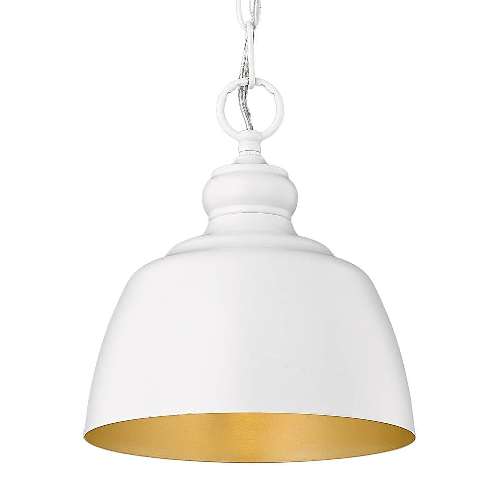 Golden Lighting 0316-M1L WHT Matte White Wry Lighting Holmes 1-light Pendant In Matte White Image 6