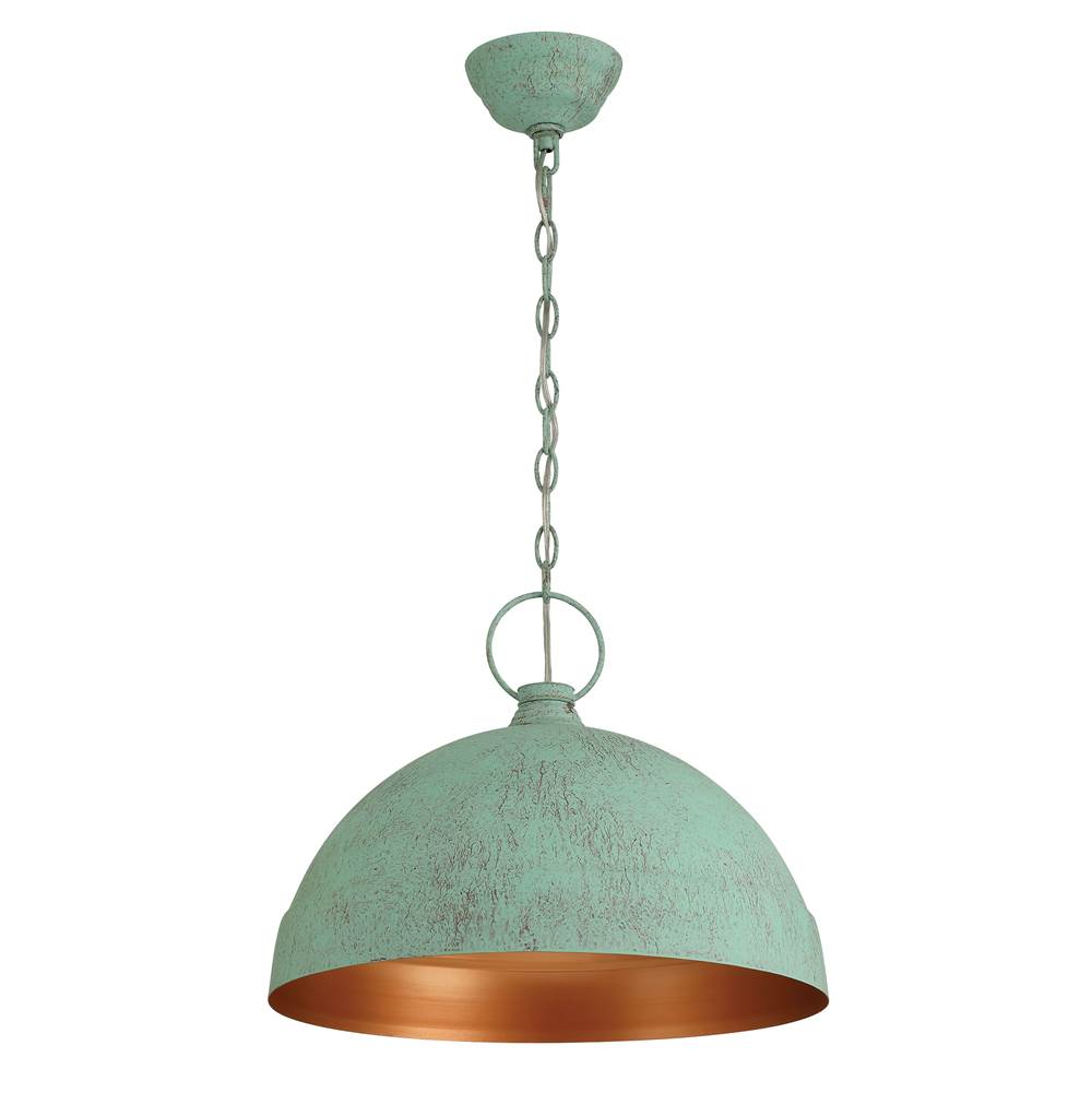 Golden Lighting Lincoln Golden Lighting Lincoln 1-light Pendant In Green Patina