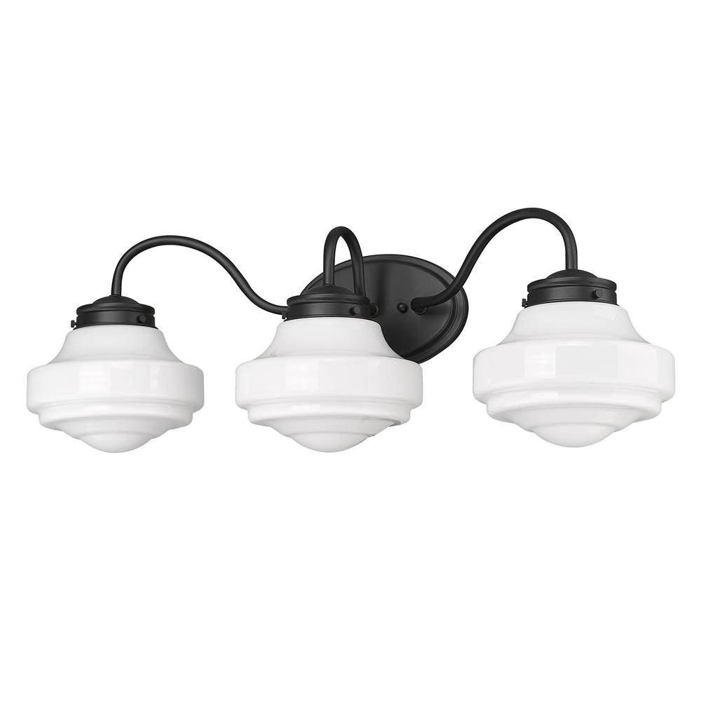 Golden Lighting 0508-BA3 BLK-VMG Matte Black Golden Lighting Ingalls 3-light Vanity In Matte Black Image 1