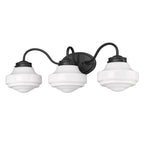 Golden Lighting 0508-BA3 BLK-VMG Matte Black Golden Lighting Ingalls 3-light Vanity In Matte Black Image 1
